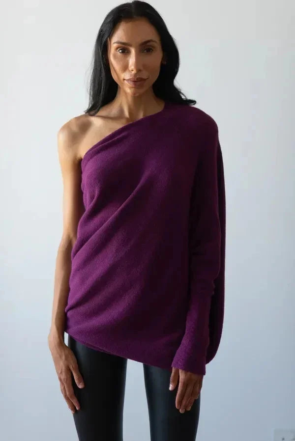 Women's Oversized Asymmetrical Draped Sweater 8