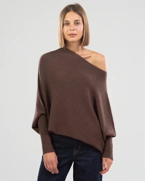 Women's Oversized Asymmetrical Draped Sweater 9