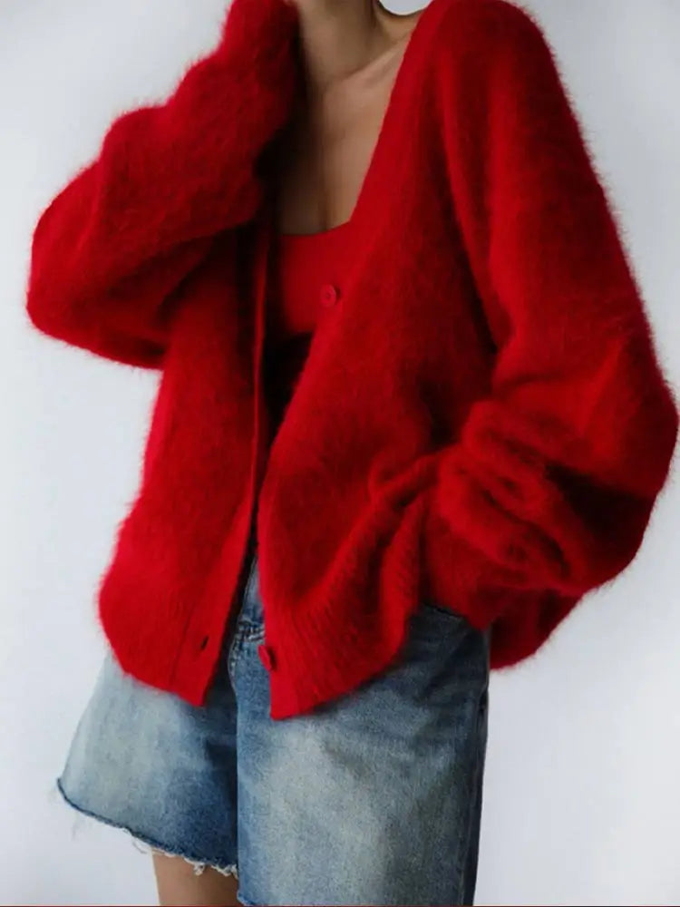 Women's Oversized Faux Cashmere Cardigan 12