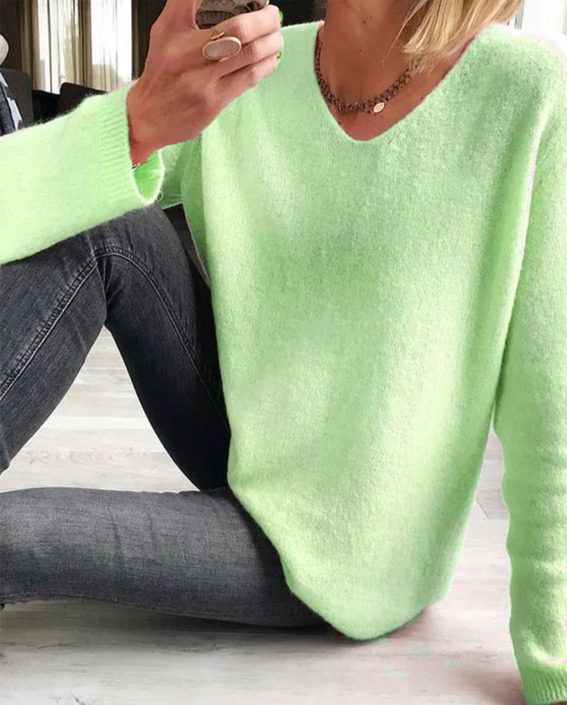 Women's Oversized Long Sleeve Sweater 7