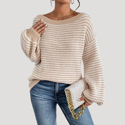 Women's Oversized Striped Knit Jumper 0