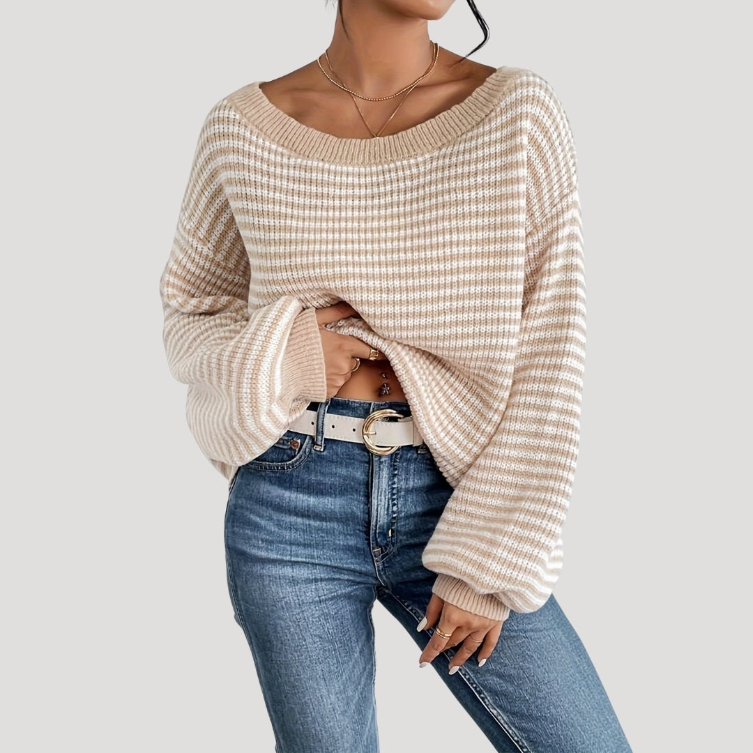 Women's Oversized Striped Knit Jumper 1
