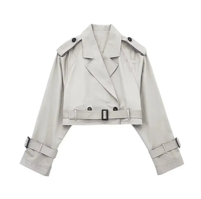 Women's Short Trench Coat - Stylish Transitional Outerwear