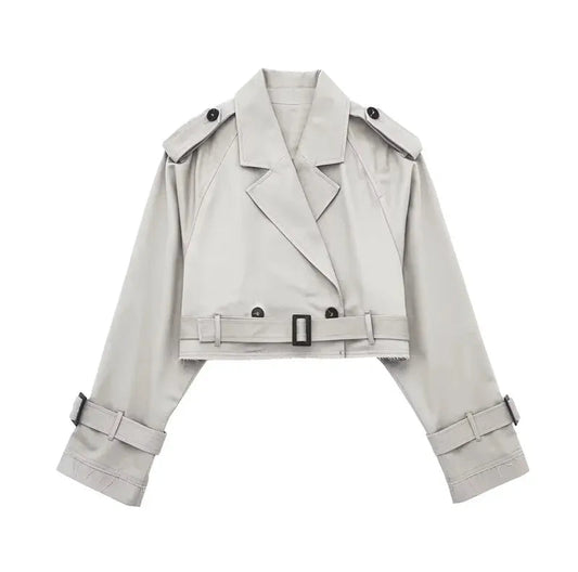 Women's Short Trench Coat - Stylish Transitional Outerwear
