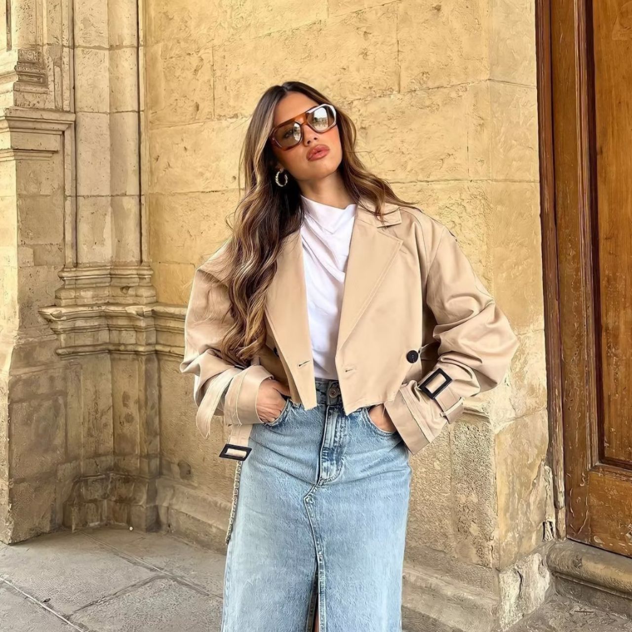 Women's Short Trench Coat - Stylish Transitional Outerwear