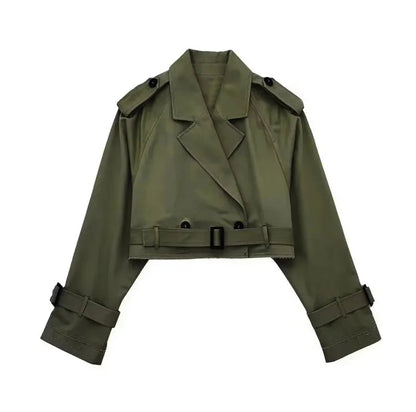 Women's Short Trench Coat - Stylish Transitional Outerwear
