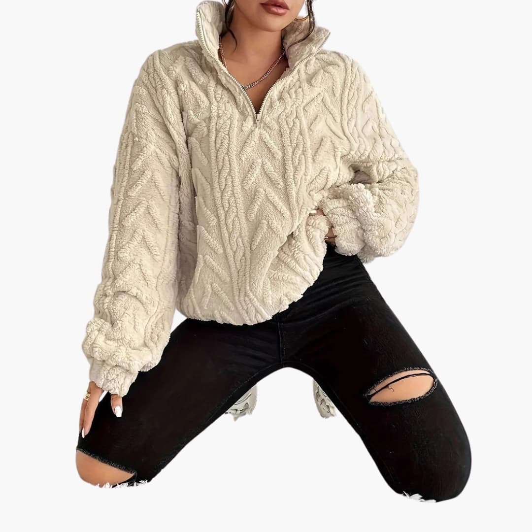 Women's Structured Cable Knit Sweater 5