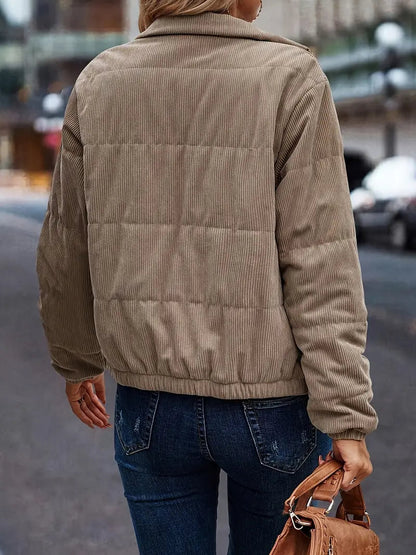 Women's Stylish Zip-Up Jacket with Snap Buttons 2