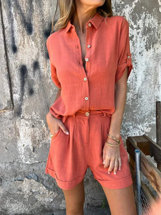 Women's Summer Blazer and Shorts Set 0