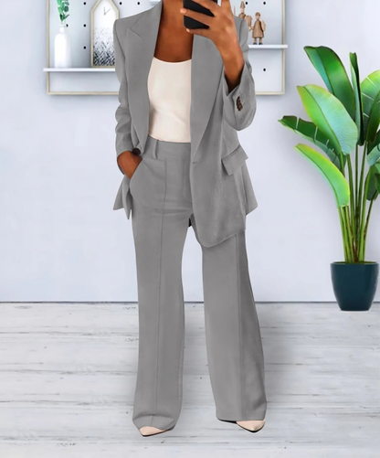 Women's Tailored Blazer and Wide-Leg Pants Set 6