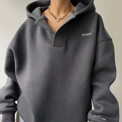 Women's V-Neck Hoodie Sweatshirt for Casual Wear 2