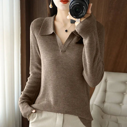 Women's V-Neck Knit Pullover 3