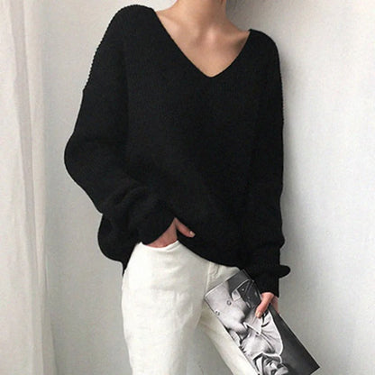 Women's V-Neck Sweater with Balloon Sleeves 5