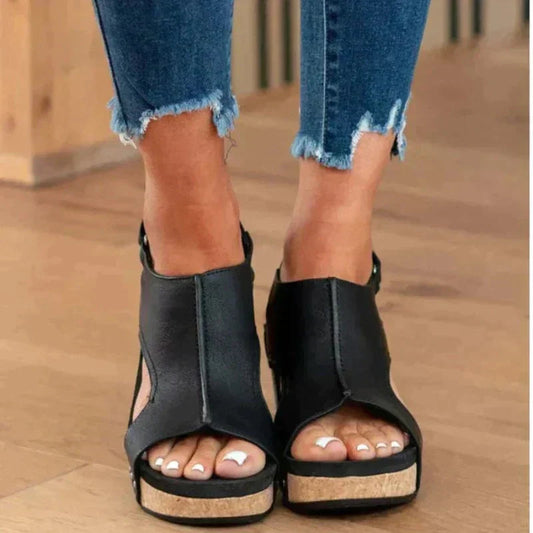 Women's Wedge Sandals with Open-Toe Design 0